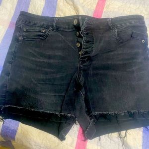 Black distressed womens American eagle shorts
